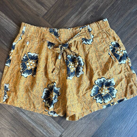 Anthropologie Kennedy Linen Blend High Rise Pull On Waist Tie Shorts - Picture 3 of 11